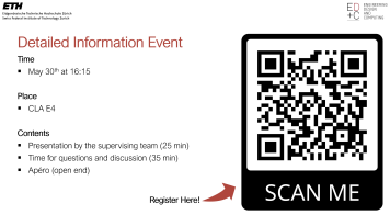 Enlarged view: information for ARGOS information event (date May 30th, 16:15, CLA E4, presentation, questions, apero)